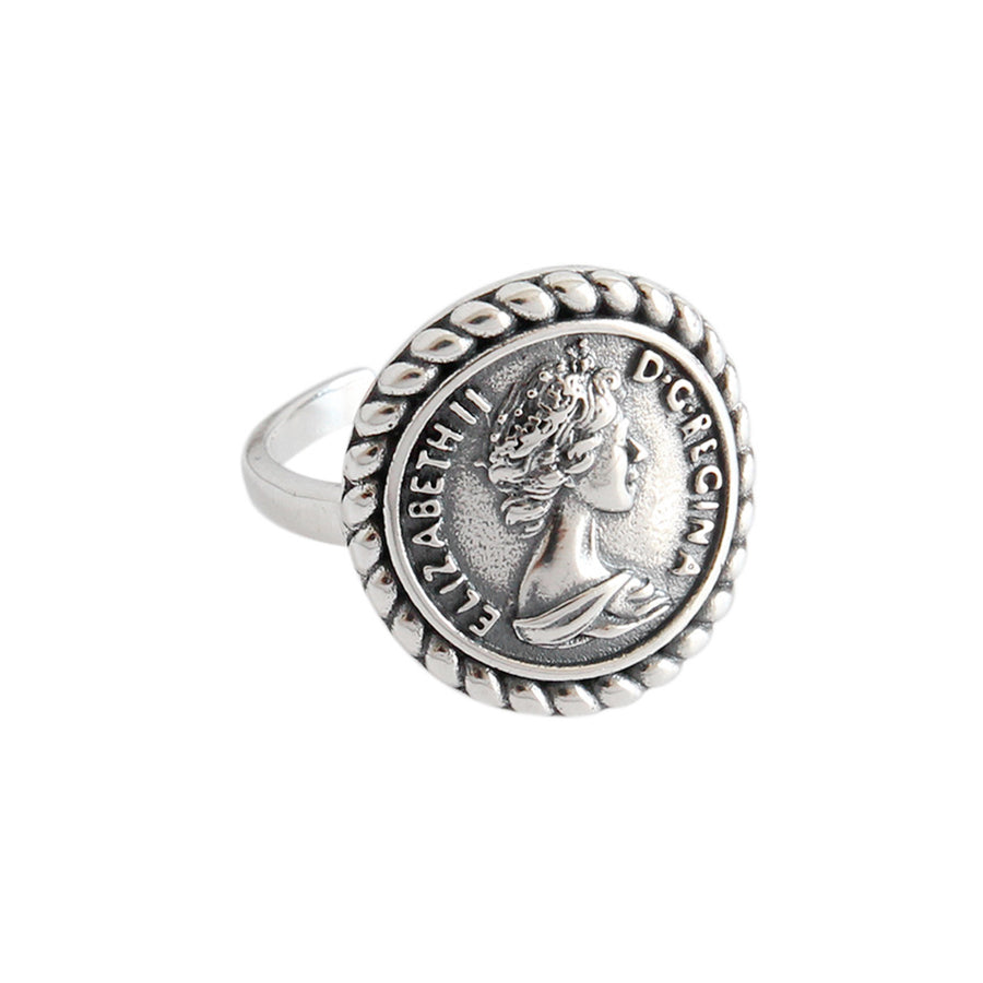 RHJ1053 925 Sterling Silver Elizabeth Signet Ring