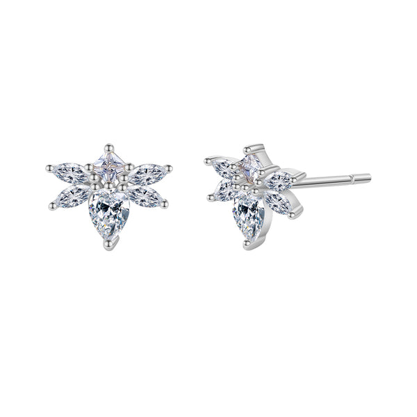 FE1863 925 Sterling Silver Firefly CZ Stud Earring