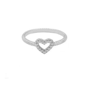 FJ0352 925 Sterling Silver Zircon Heart Shape Ring