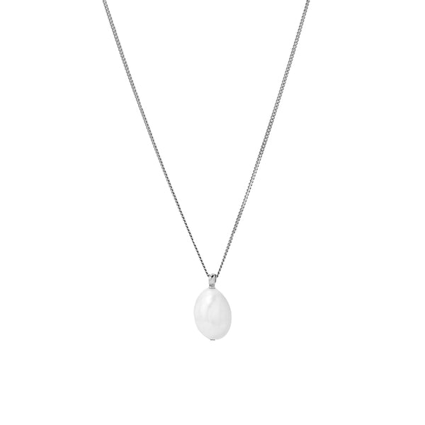 FX0506 925 Sterling Silver Bold Pearl Pendant Necklace