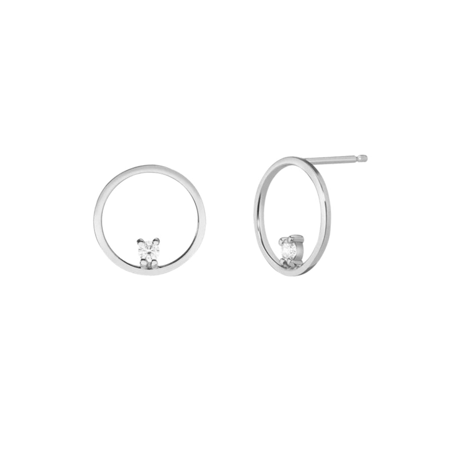 FE1059 925 Sterling Silver Floating Diamond Earrings