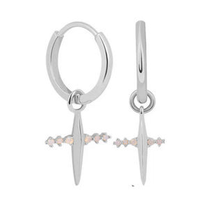 FE0214 925 Sterling Silver Mystic Cross Pendant Earrings