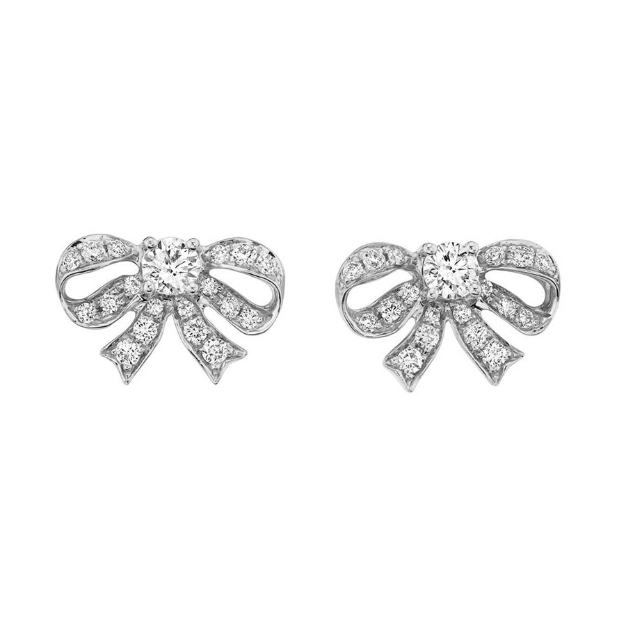 FE1373 925 Sterling Silver Bow-Knot Stud Earrings