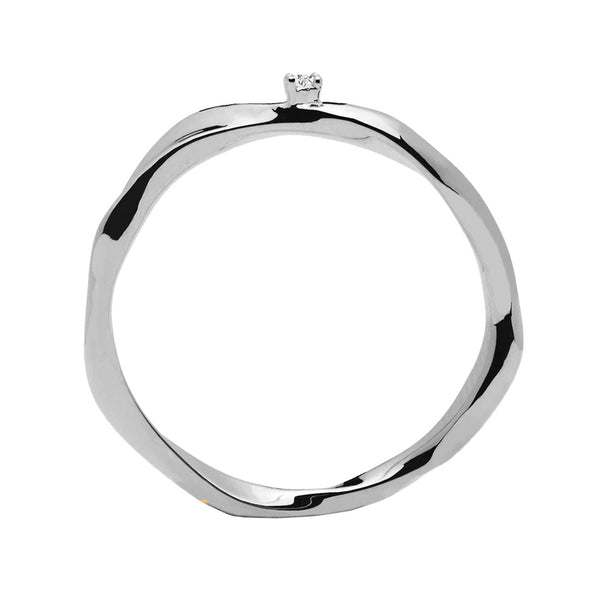 FJ0230 925 Sterling Silver Unique Zircon Ring