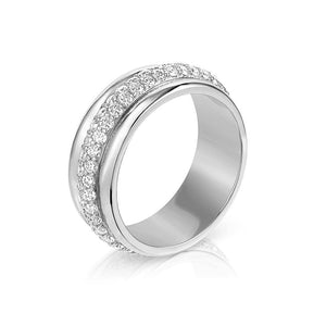 FJ0396 925 Sterling Silver Cubic Zircon Orbit Ring