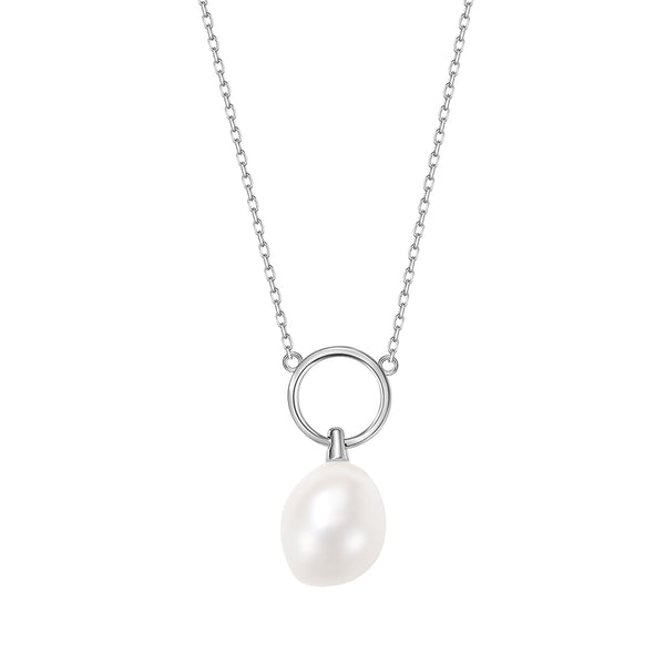 FX0846 925 Sterling Silver Big Single Freshwater Pearl Necklace