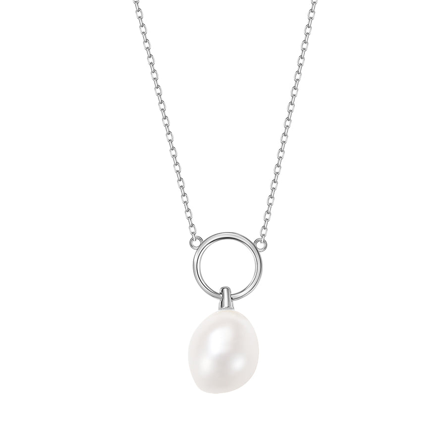 FX0846 925 Sterling Silver Big Single Freshwater Pearl Necklace