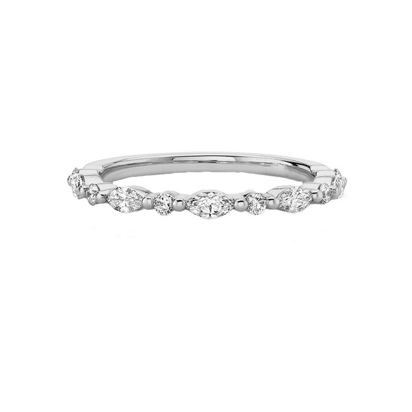 FJ0674 925 Sterling Silver Zircon Dot Dash Ring