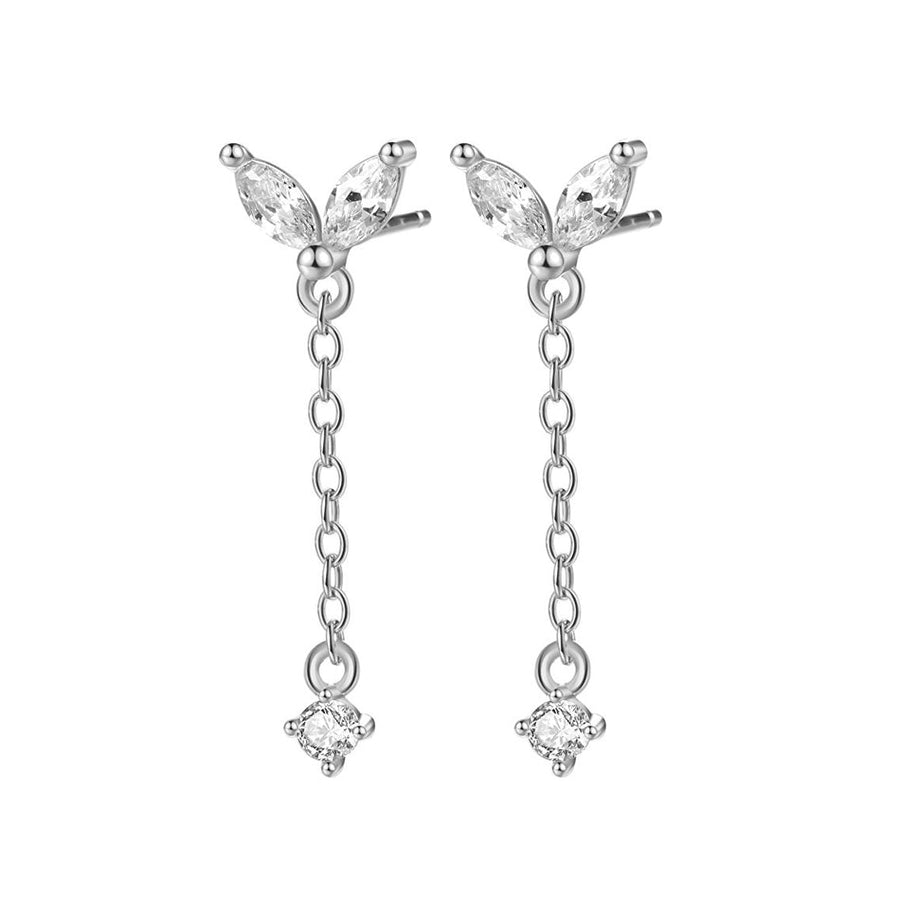 FE1621 925 Sterling Silver Waterdrop Stud Earrings