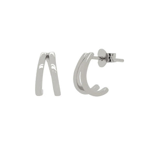 FE0799 925 Sterling Silver Twin Huggie Hoop Earrings