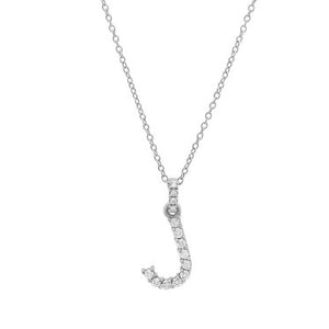 FX0648 925 Sterling Silver Initial Letter J Necklace