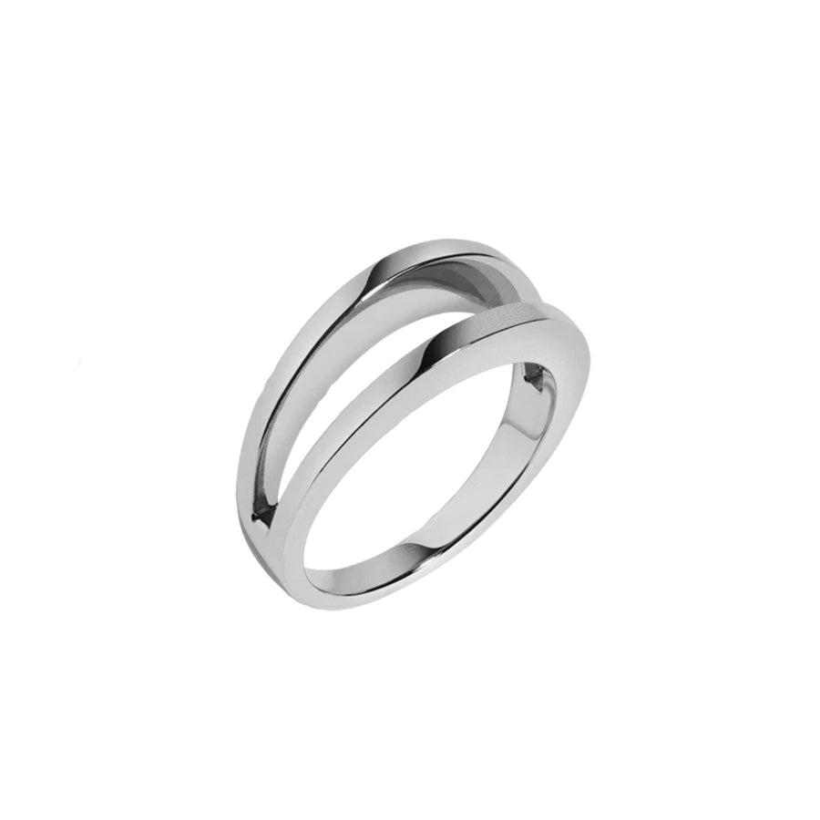 FJ0334 925 Sterling Silver Double Layered Ring