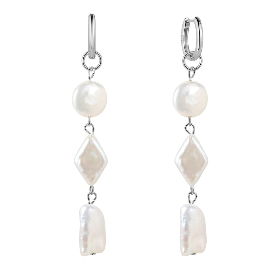 FE1702 925 Sterling Silver Natural Pearl Earring