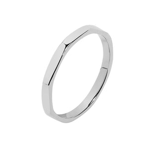 FJ0009 925 Sterling Silver Hammered Band Ring