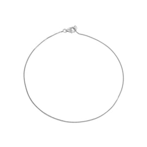 FA0013 925 Sterling Silver Box Chain Anklet