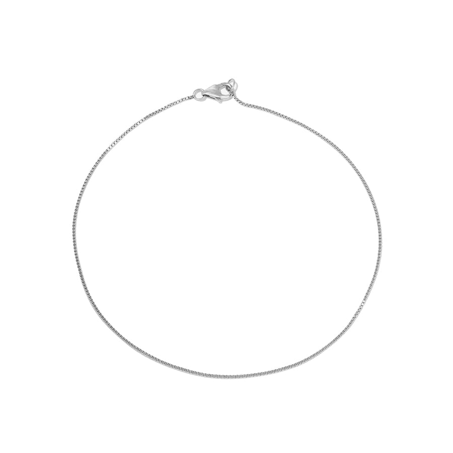 FA0013 925 Sterling Silver Box Chain Anklet