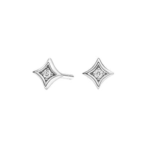 FE1585 925 Sterling Silver Simple White Zircon Stud Earrings