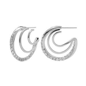 FE1402 925 Sterling Silver Triple Hoop Earrings