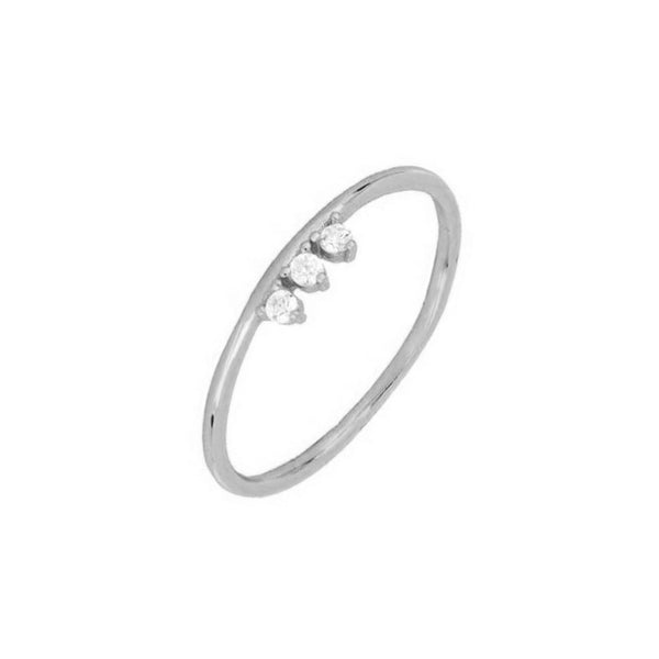 FJ0316 925 Sterling Silver Mini Diamond Ring
