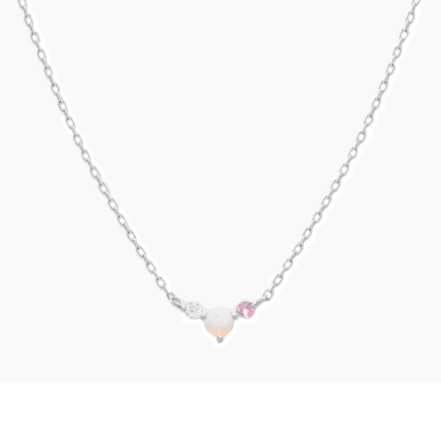 FX0662 925 Sterling Silver Opal Pendant Necklace