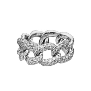 FJ0553 925 Sterling Silver Zirconia Knot Link Ring