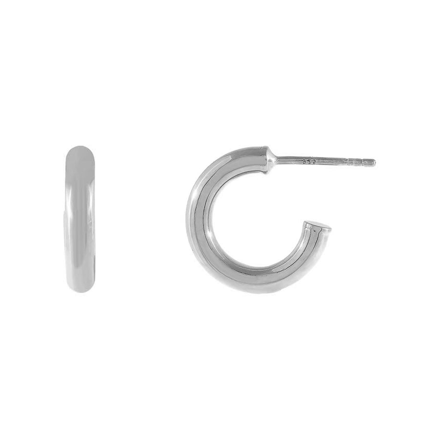 FE1759 925 Sterling Silver Thick Solid Huggie Earring