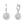 FE0295 925 Sterling Silver Circular Pendant Hoop Earrings