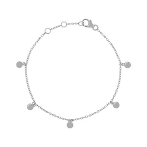 FS0168 925 Sterling Silver Five Disc Bracelet