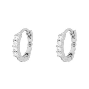 FE1298 925 Sterling Silver Cubic Zircon Hoop Earrings