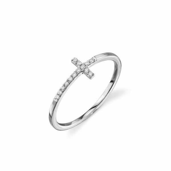 FJ0280 925 Sterling Silver Cross Zircon Ring
