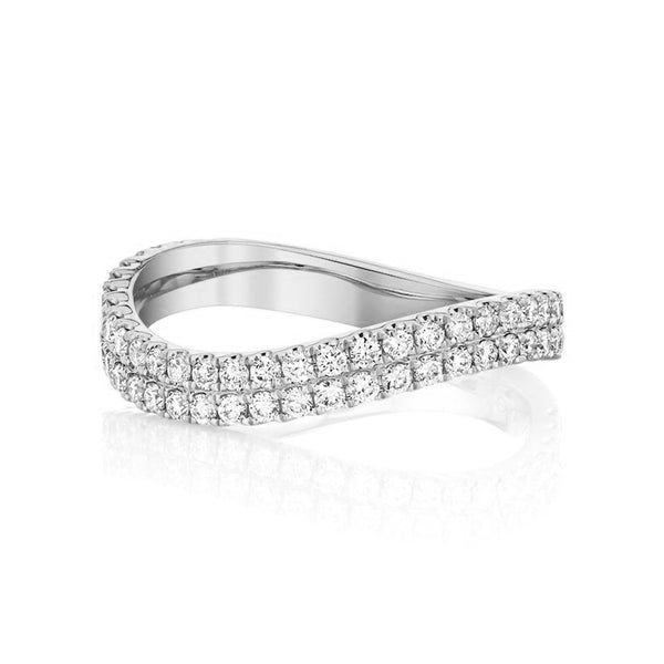 FJ0380 925 Sterling Silver Curve Zircon Pave Ring