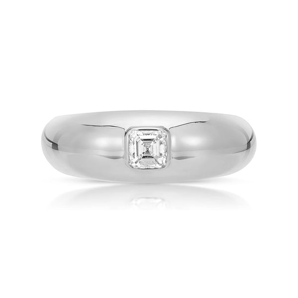 FJ0397 925 Sterling Silver Unique Zircon Dome Ring