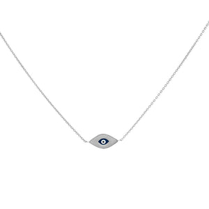 FX0711 925 Sterling Silver Enamel Blue Eye Necklace