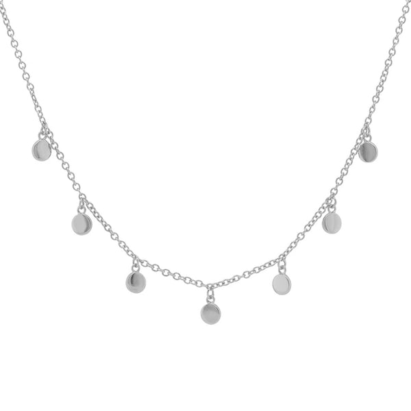 FX0510 925 Sterling Silver Seven Disc Necklace