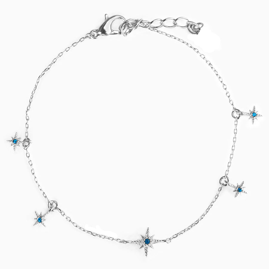 FS0225 925 Sterling Silver Sapphire Star Bracelet