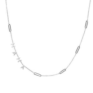 FX0474 925 Sterling Silver MAMA Link Necklace