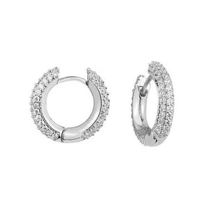 FE1189 925 Sterling Silver Zircon Hoop Earrings
