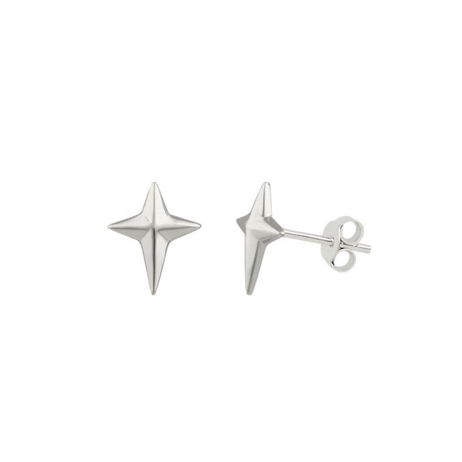 FE0813 925 Sterling Silver Divine Star Stud Earrings