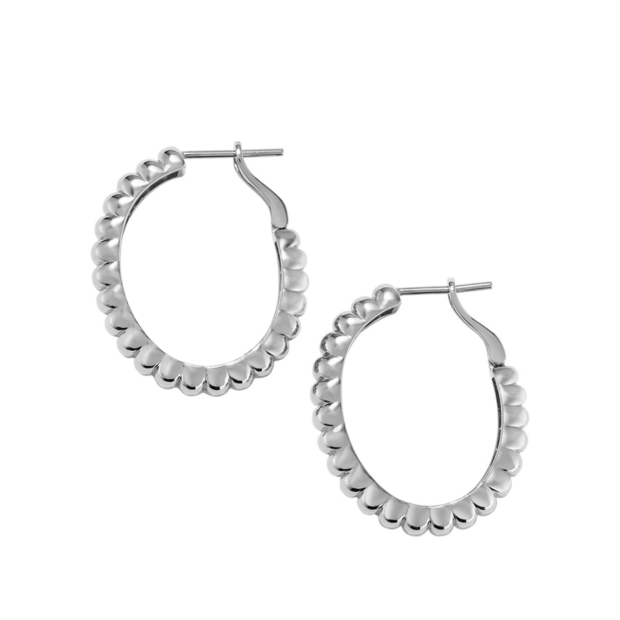 FE1132 925 Sterling Silver Large Charlotte Twist Hoop Earrings