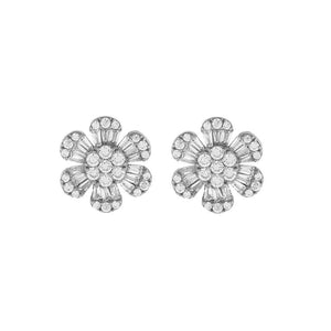 FE1320 925 Sterling Silver Flower Stud Earrings