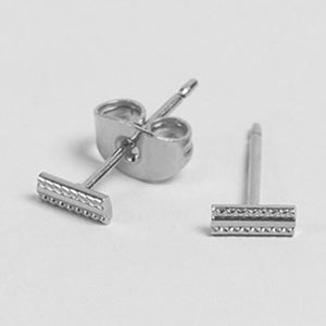 FE0423 925 Sterling Silver Rectangular Stud Earrings