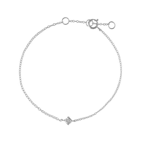 FS0142 925 Sterling Silver Minimalist Style Zircon Bracelet