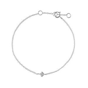 FS0142 925 Sterling Silver Minimalist Style Zircon Bracelet