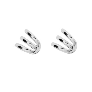 FE0906 925 Sterling Silver Triple Layered Earrings Cuff