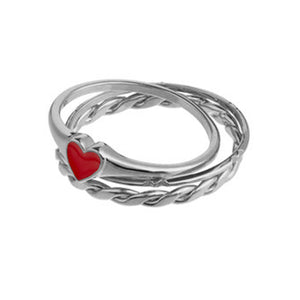 FJ0832 925 Sterling Silver Enamel Heart Multi Women Rings