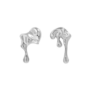 RHE1060 925 Sterling Silver Lava Zirconia Stud Earring