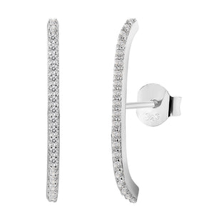 FE0091 925 Sterling Silver Luxe Pave Suspender Earrings