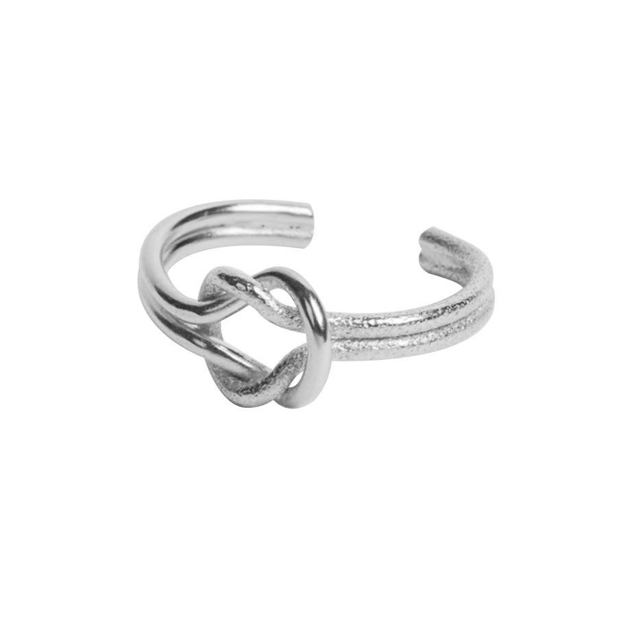 FJ0527 925 Sterling Silver Twist Knot Open Ring