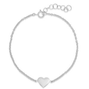 FS0183 925 Sterling Silver Single Heart Bracelet