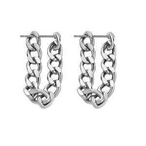 FE1275 925 Sterling Silver Harris Bold Chain Earrings